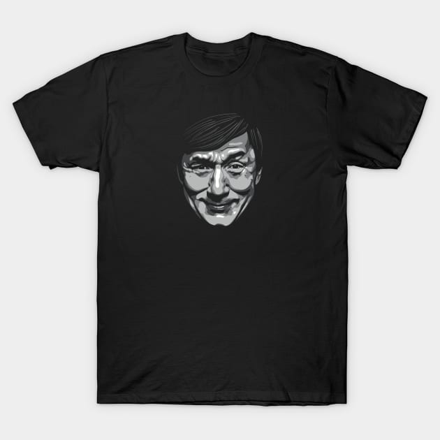 Jackie Chan greyscale T-Shirt by @johnnehill